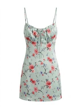 Current Mood Ivy Can’t Be Just Friends Satin Floral Mini Dress
